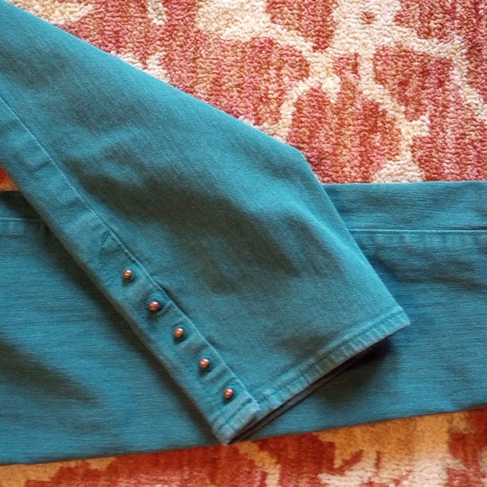 Chico's Teal Skinny Jeans - Picture 4 of 9